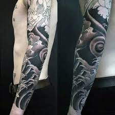 Japanese Awesome Full Arm Guys Ocean Waves Sleeve Tattoo Tattoos For Guys Tattoo Sleeve Men Full Sleeve Tattoos