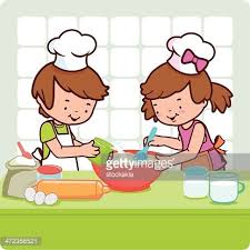 Mother cooking in the kitchen clipart. Mom Cooking In The Kitchen Clipart Image