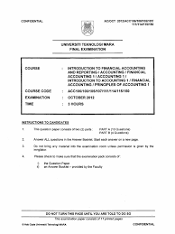 Bandingkan soalan past year uitm antara satu sama lain agar anda dapat nilaikan dan agak apakah style soalan yang selalu keluar dan bakal dikeluarkan semasa exam nanti. Past Year Acc106 Oct 2012 Debits And Credits Depreciation