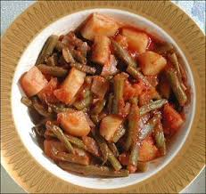 Greek Style Green Bean Potato Stew Recipe Recipe Greek Recipes Green Beans Spicy Vegetarian Recipes
