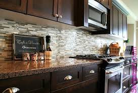 Modern Glass Tile Backsplash With Dark Cabinets Google Search Unique Kitchen Backsplash Luxury Kitchen Backsplash Kitchen Backsplash Designs