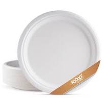 Large Round Sugarcane Bagasse Plates 9" (23cm)