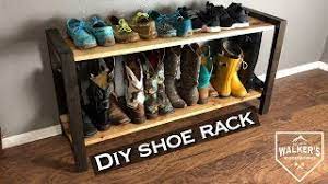 Slide the brackets over the ends. Diy Simple Modern Shoe Rack Youtube