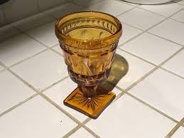 Rated 5 out of 5 stars. Amber Glass Vintage Wine Goblet Lead Free Cadmium Free Arsenic Free