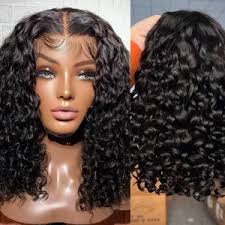 T-Part Bob Bent yang ditarik Ganda Kecantikan Transperen yang ditumping  Rambut manusia wig 4/27 rambut pendek Garis tidak tunggal 10 inci