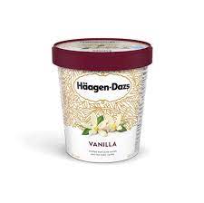 A dish or delicacy made with sweet ingredients. Vanilla Ice Cream Haagen Dazs Ca