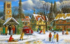 It S Christmas Time In The City Christmas Scenes Christmas Pictures Christmas Paintings