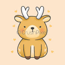 Lightly draw an oval with a letter 'u' shape at the bottom of it. Cute Reindeer Sitting Cartoon Hand Drawn Style Stock Vector Crushpixel