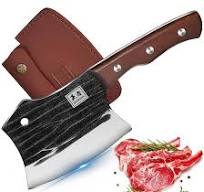 ENOKING Meat Cleaver, 5.7 Inch Bone Chopper Axe with Wood Handle, Heavy  Duty Full Tang Chopping Knife for Kitchen, Camping, BBQ, Outdoor