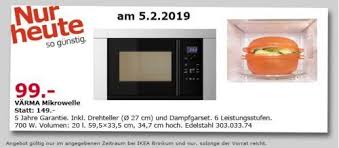 Ikea Varma Mikrowelle Edelstahl 20 L