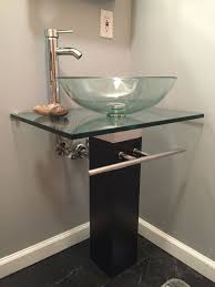 glass bowl pedestal sink pedestal