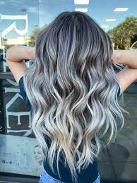 Silver Balayage Balayage Hair Orange To Blonde Hair Silver Blonde Hair