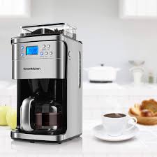 Best coffee machine with grinder. Buy 10 Cup Programmable Coffee Maker E With Burr Conical Grinder Grind Brew Coffee Machine 50 Oz Capacity Coffeemaker Carafe Built In Coffee Beans Grinder Bold Function For Home Kitchen