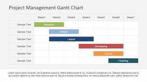 flat horizontal bar gantt chart template slidemodel