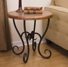 Forged Iron And Copper End Table 528 Western Cocktail And End Tables Hand Forged Iron Cocktail Table In Rustic End Tables Wrought Iron Table Maple Furniture