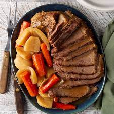 Surround your roast with potatoes, onions, carrots, and herbs. Easy Pot Roast Crock Pot Recipe Taste Of Home