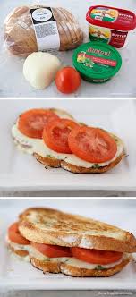Sandwich Caprese Relleno Con Mozzarella Fresca Tomate Y Pesto De Albahaca Yummy Food Recipes Food