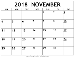 Printable 2018 November Calendar Monthly Calendar Printable June Calendar Printable August Calendar