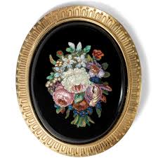 ✓ gratuiti a scopo commerciale ✓ immagini di alta qualità. Fiori Di Roma Large Antique Micromosaic Brooch In Gold Around 1870 Hofer Antikschmuck