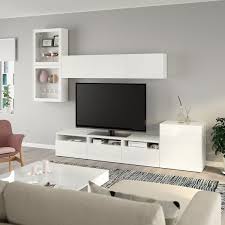 Ikea Besta Tv Storage Combination Glass Doors Living Room Units Beige Living Rooms Tv Storage