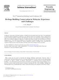 Pdf Heritage Building Conservation In Malaysia Experience And Challenges