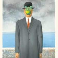 Man With An Apple Painting Homme Avec Une Peinture Apple Rene Magritte Painting Surrealist Art Painting Rene Magritte Magritte Magritte Paintings