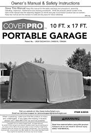 I am unboxing and setting up my new harbor freight coverpro 10 x 10 heavy duty canopy with instructional video of how to setup your 10' x 20' original king canopy. Manual For The 63055 10 Ft X 17 Portable Garage