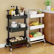 You can hold paper towels easily while keepi Multifunctional 3 Tier Storage Rack Trolley Rolling Utility Cart Home Kitchen Storage Rack Sale Banggood Com