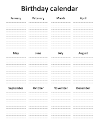 Birthday Calendar Portrait A4 Download This Free Printable Birthday Calendar A4 Portrait Template If You Birthday Calendar Birthday Charts Birthday Reminder