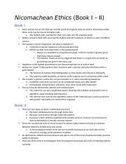 Nicomachean Ethics Book I Chapter 6 And 7 Nicomachean Ethics Book I Chapter 6 What Is The Meaning Of The Universal Good Plato And The Other Supporters Course Hero