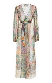 Shoshana Printed Chiffon Wrap Dress By Alexis Now Available On Moda Operandi Floral Print Chiffon Dress Wrap Dress Chiffon Wrap Dress