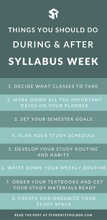 8 Things Every Student Should Do During Syllabus Week Students Toolbox Scholarships For College Right To Education College Study