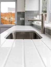 Dove grey kitchen with wood worktops maintenance man. Light Coloured Quartz Worktops White Granite Surfaces