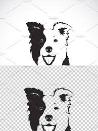 Black And White Border Collie Clip Art Vector Of A Border Collie Dog Pet In 2020 Border Collie Art Border Collie Dog Border Collie