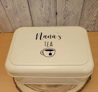 Personalised Tea Caddy Tin With Easy Glide Lid, Hot ...