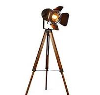 Decoluce Vintage Tripod Floor Lamp, Height Adjustable Wooden Camera Tripod  Rotatable Spotlight Tall Standing Light, Nostalgic Cinema Lamps for Living  ...
