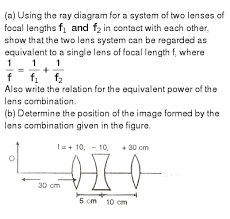 The combined focal length for two thin lenses separated by a distance a (figure 2) is given by the equation: A Using The Ray Diagram For A System Of Two Lenses Of Focal Leng