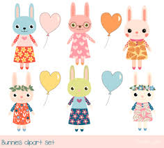 Easter bunny rabbit ear, bunny. Cute Bunny Clipart Baby Girl Bunny Clip Art Easter Rabbit Heart Shape Balloon