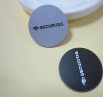 強力な 3 m の接着剤付き pvc rfid コインをラウンドします。