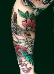 Bird And Flower Tattoo Small Flowers And Birds Tattoo On Sleeve Great Tattoo Ideas And Tips Tattoos Bird And Flower Tattoo Thigh Sleeve Tattoo