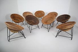 Set of 2 dsr white mid century modern plastic dining shell chair by cozyblock (1) $139. Mid Century Modern Wicker Midcentury Wicker Easy Lounge Patio Chairs Designed In Europe 1960s Mid 20th Century Modernism Items By Category European Antiques Decorative