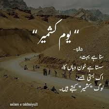 2 307 Likes 32 Comments Urdu Poetry Aalam E Takhaiyull On Instagram Suna Buht Sasta Hay Khoon Waha Best Quotes In Urdu Kashmir Independence Day Quotes