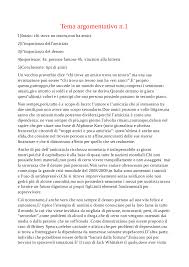Tema Argomentativo Sull Amicizia Docsity