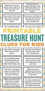 These Printable Treasure Hunt Clues For Kids Are A Fun And Easy Kids Activity The Clu Treasure Hunt For Kids Scavenger Hunt For Kids Kids Scavenger Hunt Clues