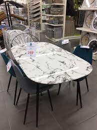 l incroyable table effet marbre blanc gris 6 personnes 160x90xh76 5 cm cuisine verriere deco appartement marbre blanc