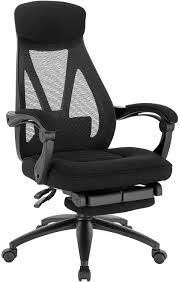 It is one of the top desk chairs that recline Office Chair Made Of Mesh With Rocker Function Footrest Black Woltu Eu