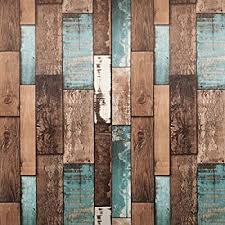 Be careful not to pull or stretch the material or the pattern will not align. Buy Reclaimed Wood Peel And Stick Wallpaper Plank Multicolored Vintage Barnwood Self Adhesive Backsplash Removable Shelf Or Contact Paper Distressed Brown Black Blue Wood 17 71 X 118 Long Online In Turkey B07j516b5l
