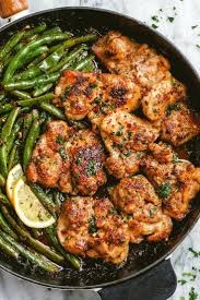 Lemon Garlic Butter Chicken And Green Beans Skillet Bean Recipes Healthy Recipes Recipes