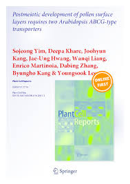 Check spelling or type a new query. Pdf Plant Cell Reports Postmeiotic Development Of Pollen Surface Layers Requires Two Arabidopsis Abcg Type Transporters Deepa Khare Academia Edu