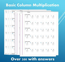 math drill printable multiplication worksheets 2 digit by 1 etsy ireland